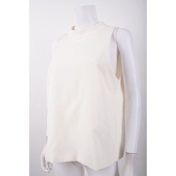 Milly Womans Daphne Cady Blouse Shirt Top Size L Off White Ecru Tie Back Bow nwt - Picture 4 of 7